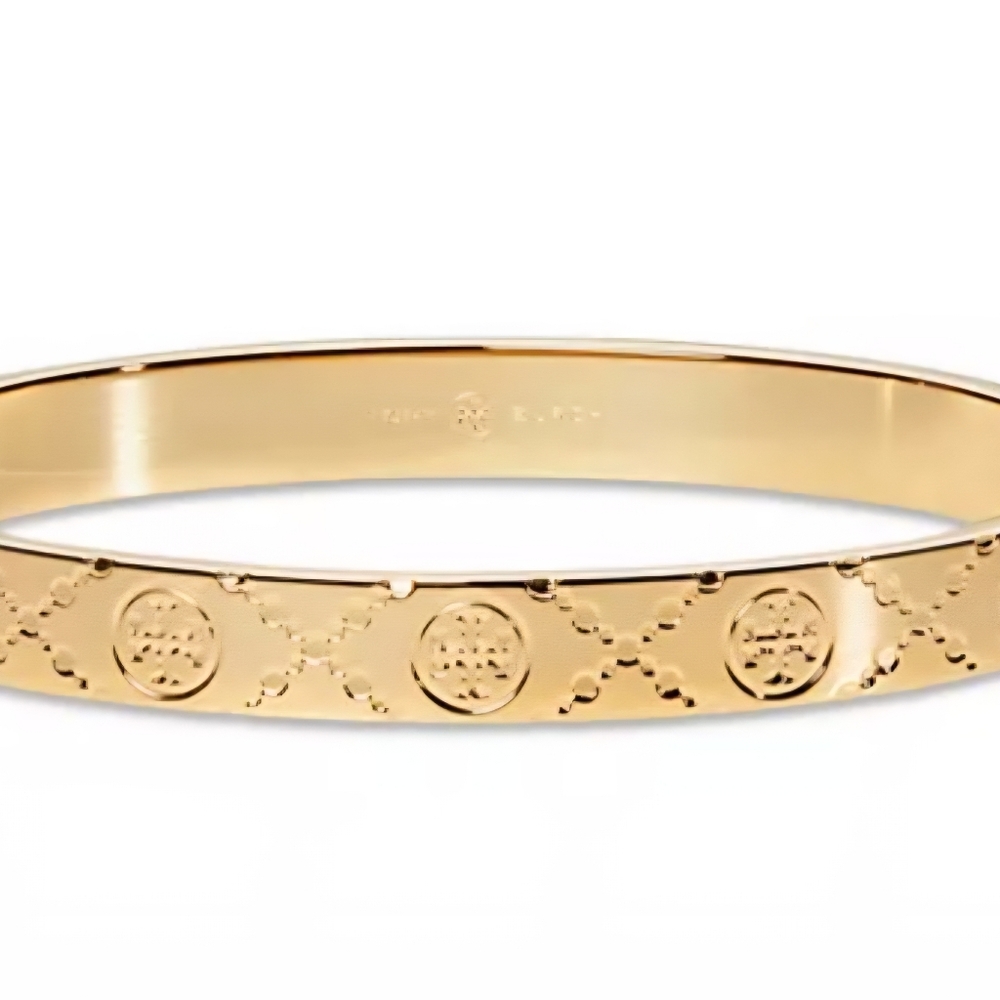 Tory Burch Gold Embossed Bracelet - Picture 2 of 5